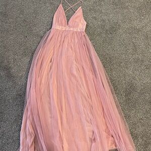 Elegant Pink Tulle Gown